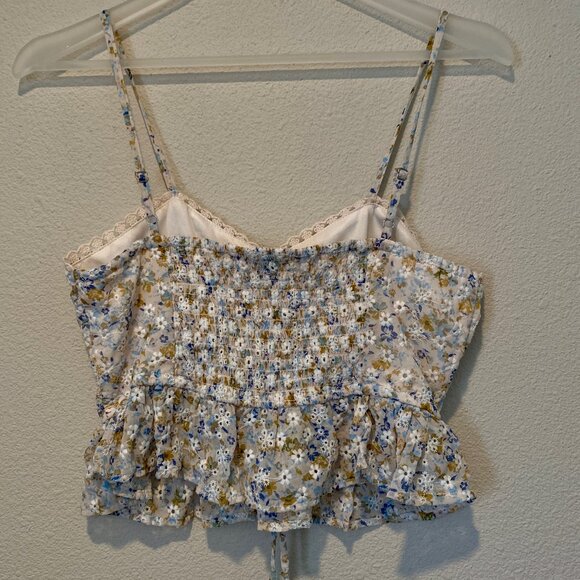 Cottagecore‎ Floral Lace-Up Corset Camisole Top XS Coquette Boho - Picture 2 of 6